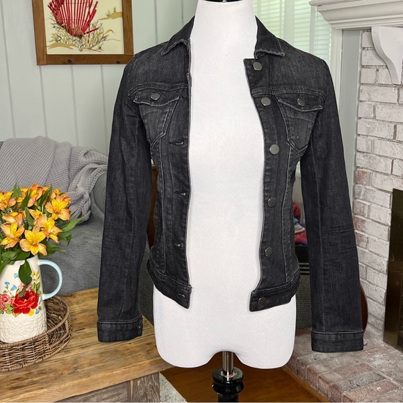 A/X Armni Exchange black denim jean jacket - Picture 2 of 7